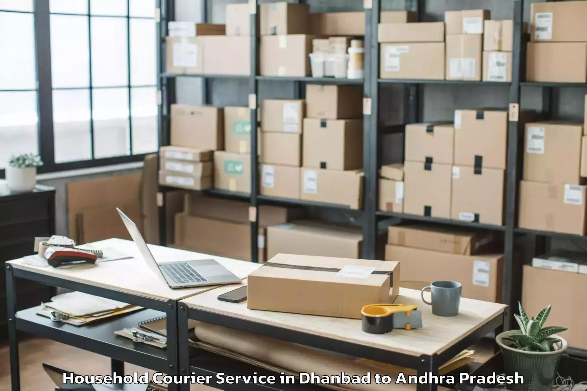 Quality Dhanbad to Obuladevaracheruvu Household Courier